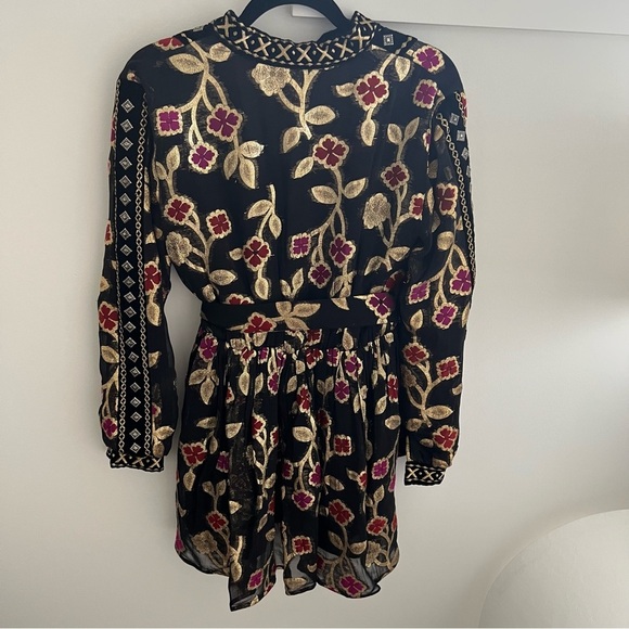 New! Dodo Bar Or Loren Black & Gold Mini Dress - Picture 8 of 11